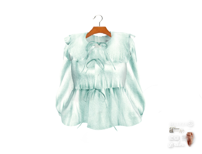 {amiable}Mesh Frilled Big Collor Blouse03