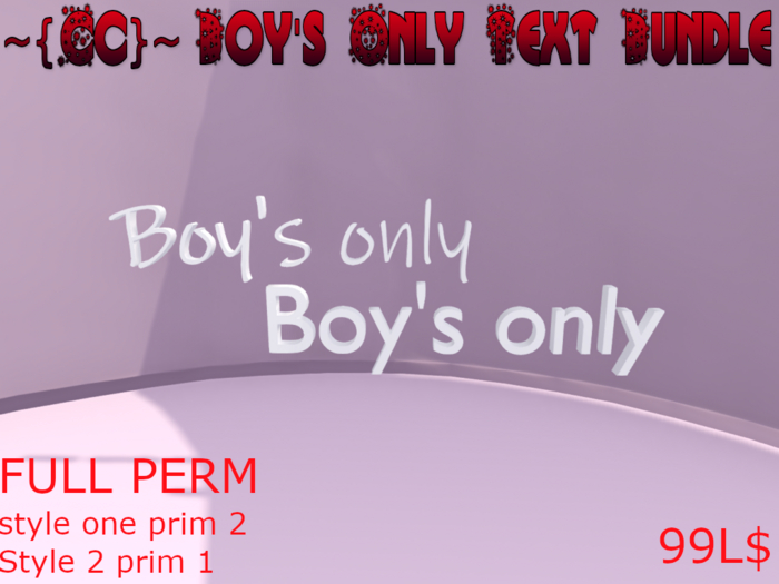 ~{Cc}~ Boy's only Text Bundle FULL PERM  (ADD ME TO UNPACK)