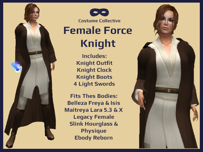 * CC * Female Force Knight for Belleza, Maitreya, Legacy, Reborn, Slink