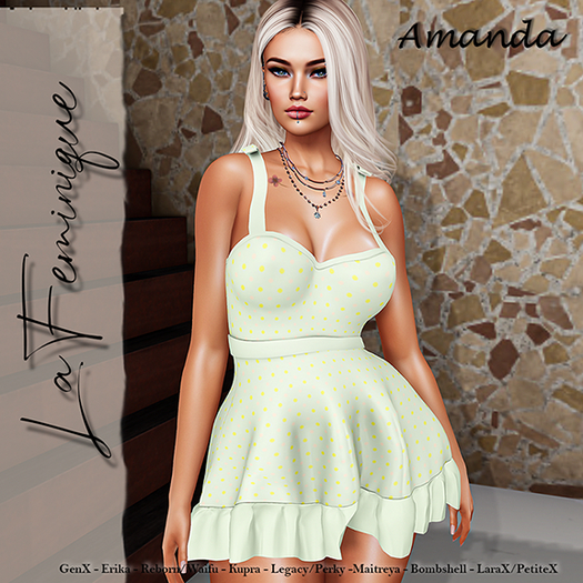 La Feminique Amanda Dots Light Green