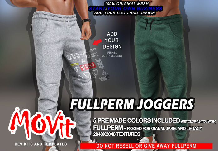 >>MOVit>> Fullperm Joggers