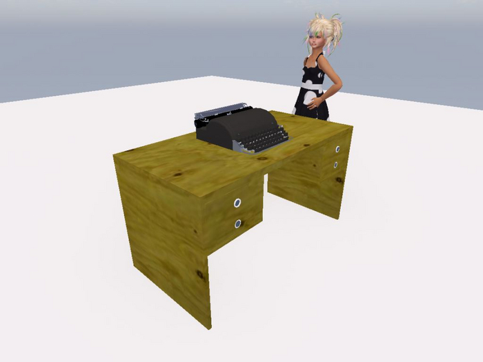Typewriter and Desk