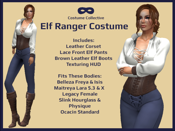 * CC * Elf Ranger Costume for Belleza, Maitreta, Legacy, Ocacin, Reborn, Slink