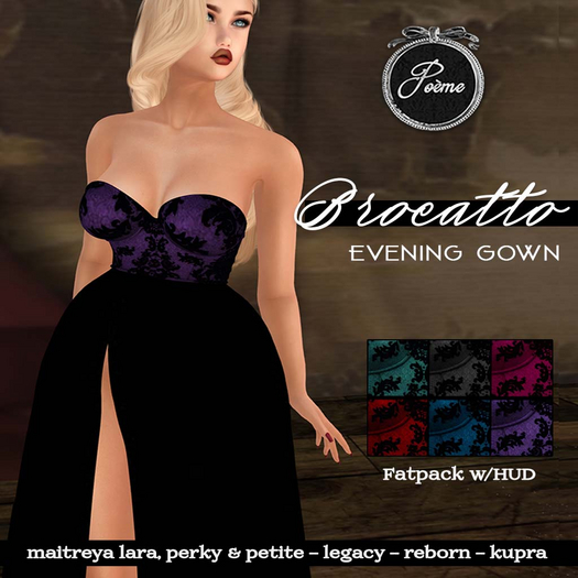 {Poeme} Brocatto Evening Gown 