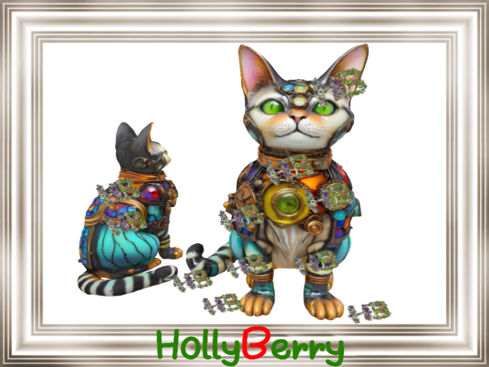 HB: Stained Glass Steampunk Cat FuLL PERM