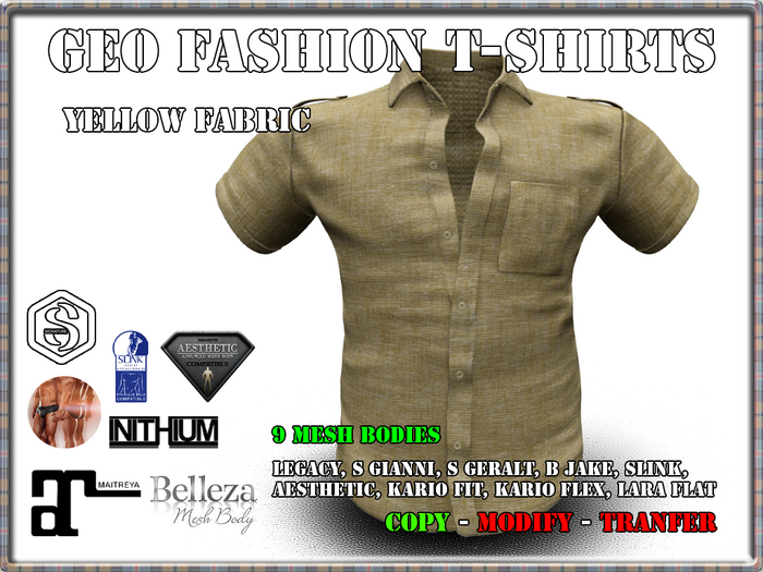 R:CASUAL SHIRTS *YELLOW* 9/BODIES