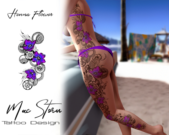 Henna PURPLE flower