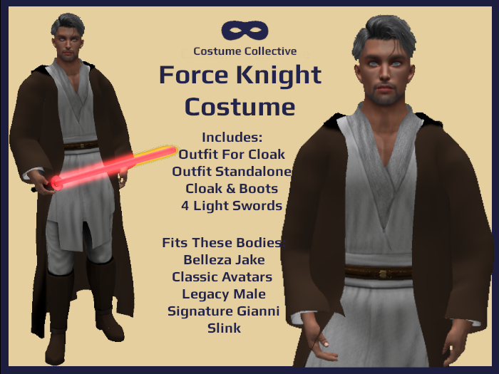 * CC * Male Force Knight Costume for Jake, Gianni, Gamit, Slink, Legacy