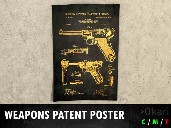 Luger Pistol Patent Poster