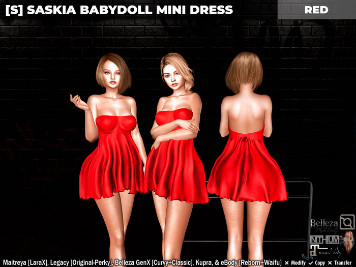 [S] Saskia Babydoll Mini Dress Red