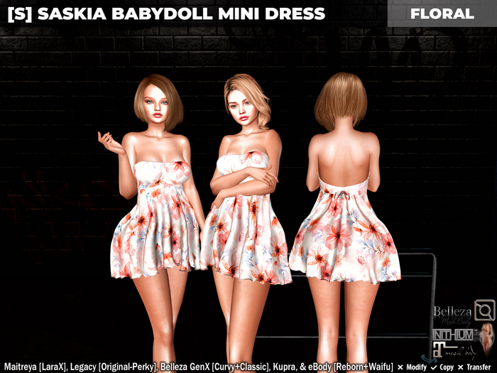 [S] Saskia Babydoll Mini Dress Floral