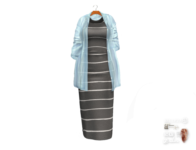 {amiable}Mesh Oversized Sheer Shirt & Midi Dress03