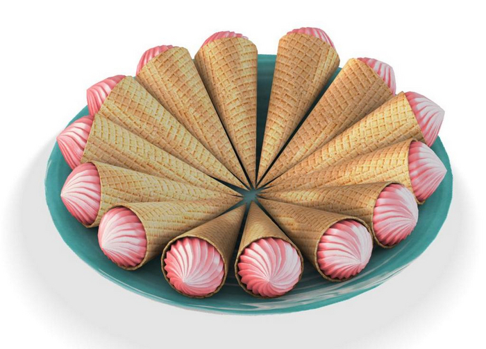 ionic : Strawberry cones