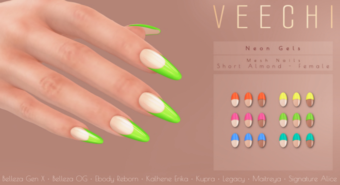Veechi - Neon Tips // Short Almond Female