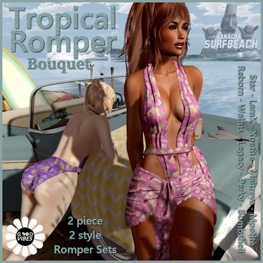 GoodVibes Tropical Bouquet Romper Set