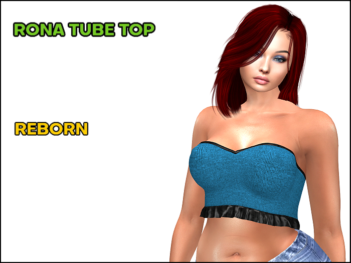 RONA Tube Top,Blue,Reborn