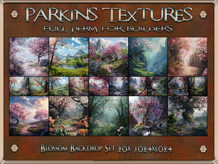 Parkins Textures - Blossom Backdrops Set - 20x Full Perm 1024 - Fantasy, Decorative, Blogger, Photo, Outdoor, Tree