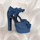 Navy Bow High Heels Reborn