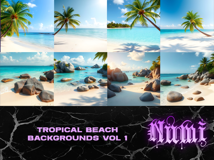 8 Tropical Beach Backgrounds VOL 1