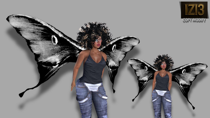 Wings - Black & White (Copy & Modify, Wearable Accessory)