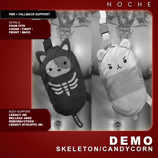 Noche. Skeleton-CandyCorn Fanny pack DEMO