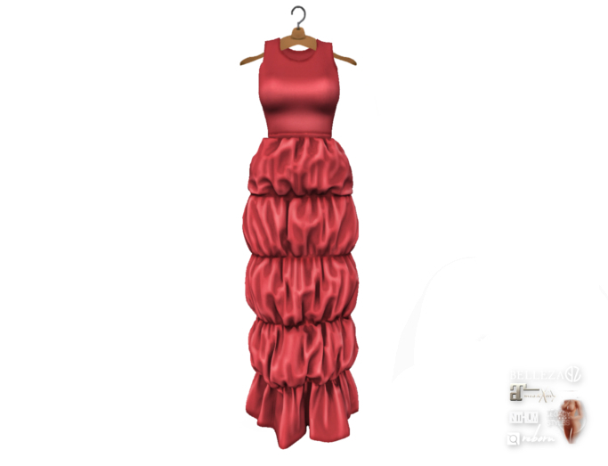 {amiable}Mesh Sharring Balloon Maxi Dress04