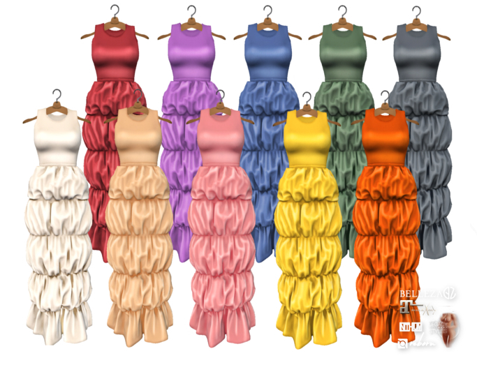 {amiable}Mesh Sharring Balloon Maxi Dress(FAT PACK)