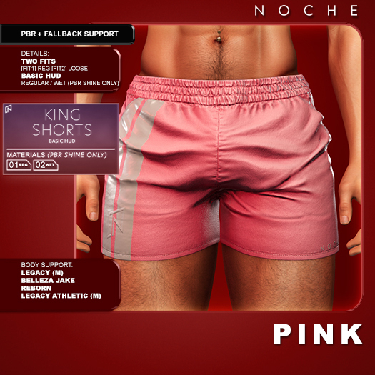 Noche. King Shorts Pink