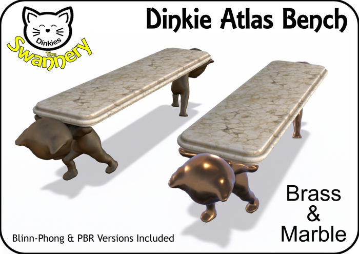 Dinkie Atlas Bench - Brass & Marble