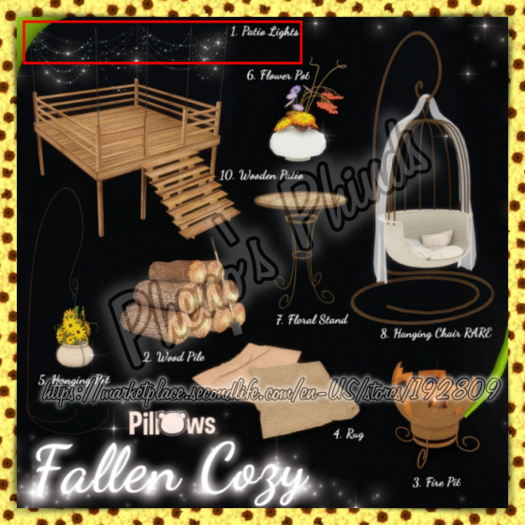 Pillows - Fallen Cozy Gacha 1. Patio Lights RETIRED GACHA