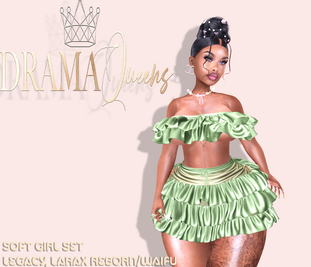 DQ:SOFT GIRL GREEN  SET  PCKD