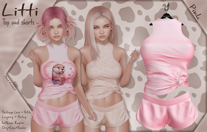 .:Bad Rabbit:. Litti Top and shorts Pink