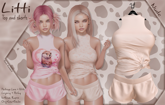.:Bad Rabbit:. Litti Top and shorts Nude