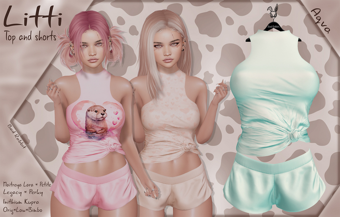 .:Bad Rabbit:. Litti Top and shorts Aqva
