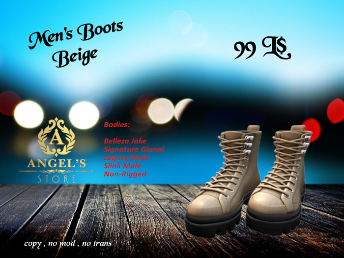 Angel's Store - Men's Boots Beige