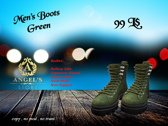 Angel's Store - Men's Boots Green