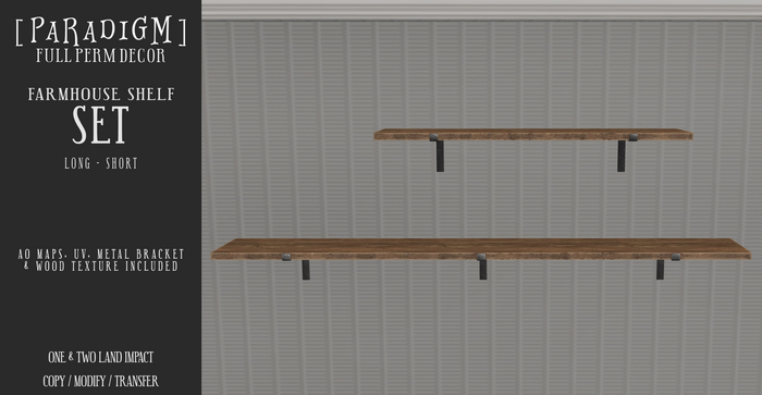[PARADIGM] Farmhouse Shelf Full Perm Template
