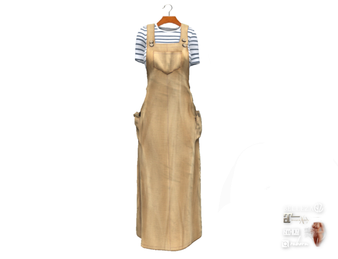 {amiable}Mesh Back Slit Maxi jumper Dress04