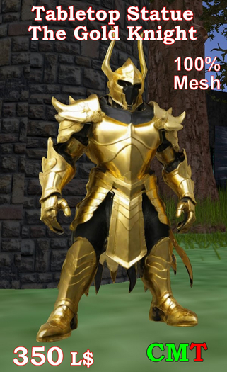 The Gold Knight tabletop statue