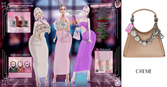 #UxBC - Channey Purse Set - CREME