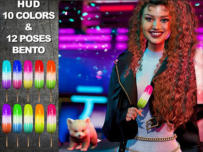 2016 Colorful fun Popsicle with 12 Poses & HUD 10 Colors