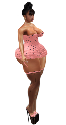 B.ORIGINAL. MUNECA DEMI DOT DRESS + STOCKINGS - PINK PEACH