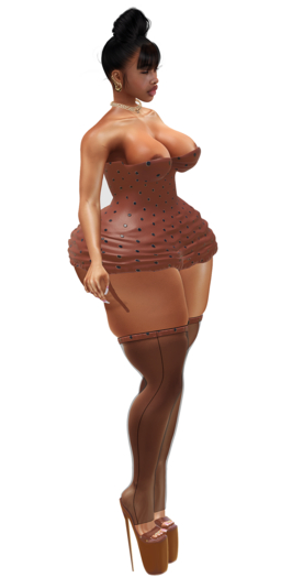 B.ORIGINAL. MUNECA DEMI DOT DRESS + STOCKINGS - COPPER CANYON