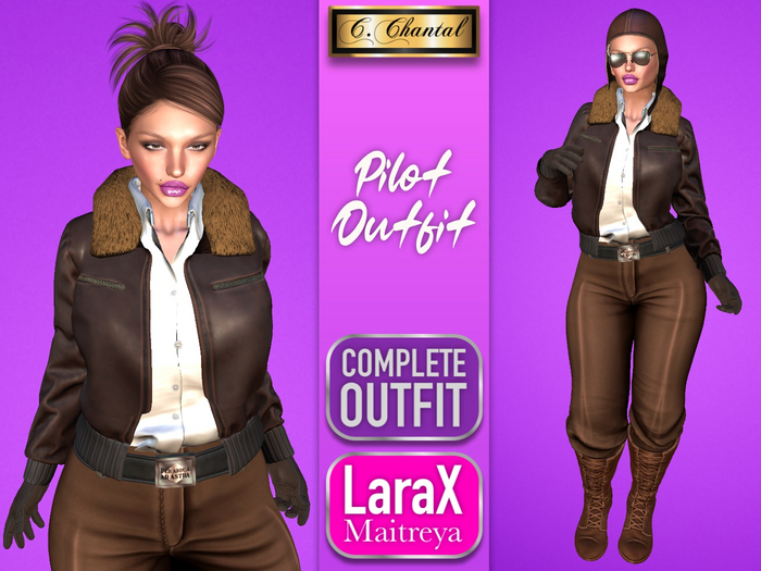 C.CHANTAL Female Vintage Pilot Uniform #4 AVIATOR [ Maitreya LaraX / Lara X ]