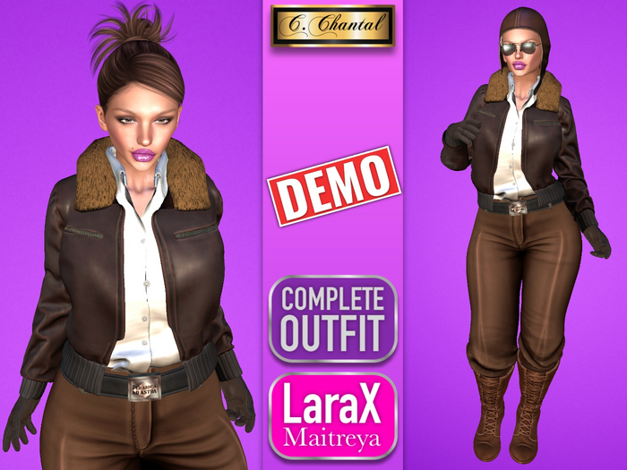 C.CHANTAL Female Vintage Pilot Uniform #4 AVIATOR [ Maitreya LaraX / Lara X ] DEMO