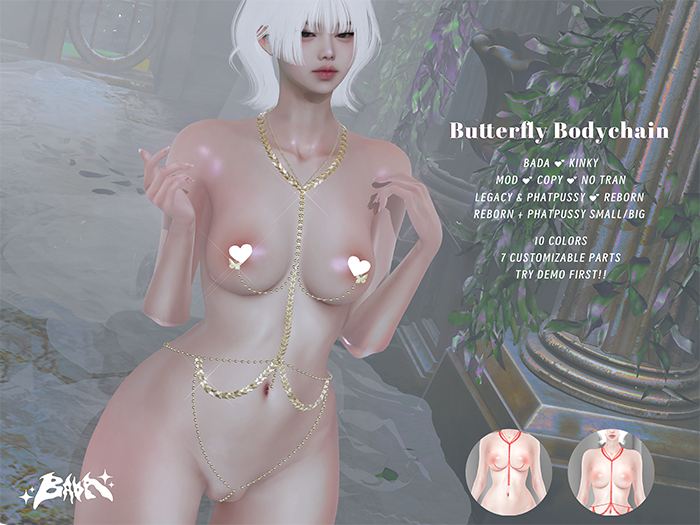" BADA " Butterfly Bodychain BOX