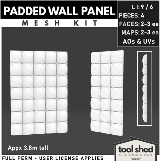 Tool Shed - Padded Wall Panel Mesh Kit 
