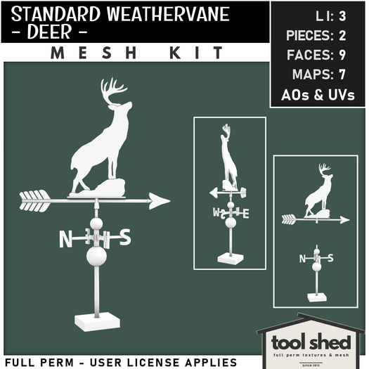 Tool Shed - Standard Weathervane - Deer Mesh Kit 