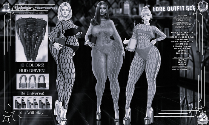 #UxBC - Lore Outfit Set - DEMO -Kupra -Reborn -Legacy -Bork -Waifu -Bombshell -Thickie