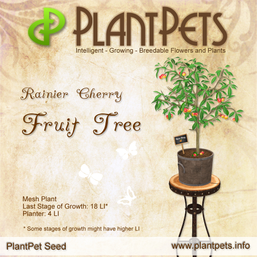 Second Life Marketplace - PlantPet Seed [Fruit Tree *Rainier Cherry*]
